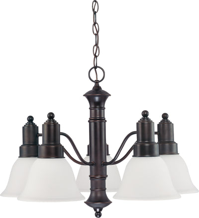 Nuvo Lighting 60/3143 Gotham 5 Light 25 Inch Chandelier with Frosted White Glass