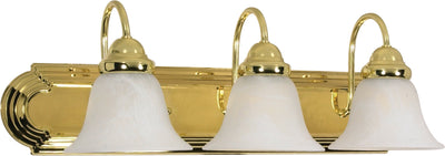 Nuvo Lighting 60/329 Ballerina 3 Light 24 Inch Vanity with Alabaster Glass Bell Shades