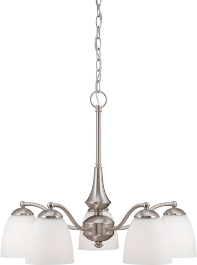 Nuvo Lighting 60/5043 Patton 5 Light Chandelier (Arms Down) with Frosted Glass