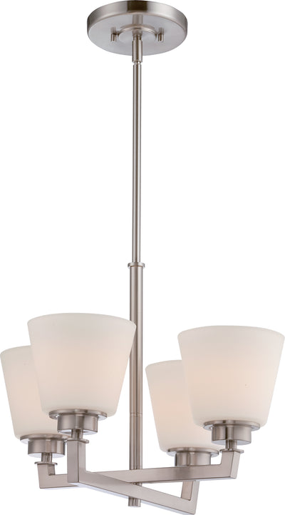 Nuvo Lighting 60/5458 Mobili 4 Light Chandelier with Satin White Glass