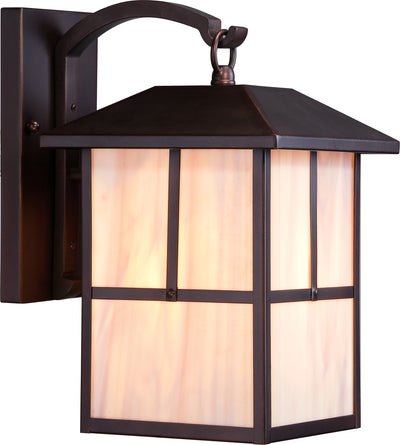 Nuvo Lighting 60/5672 Tanner 1 light 8 Inch Outdoor Wall Mount Sconce Fixture with Honey Stained Glass