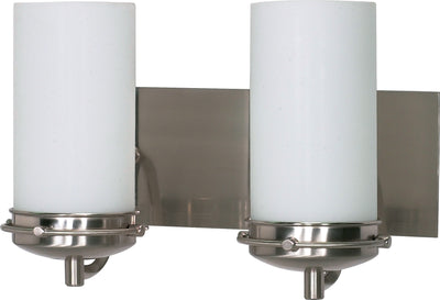 Nuvo Lighting 60/612 Polaris 2 Light 14 Inch Vanity with Satin Frosted Glass Shades