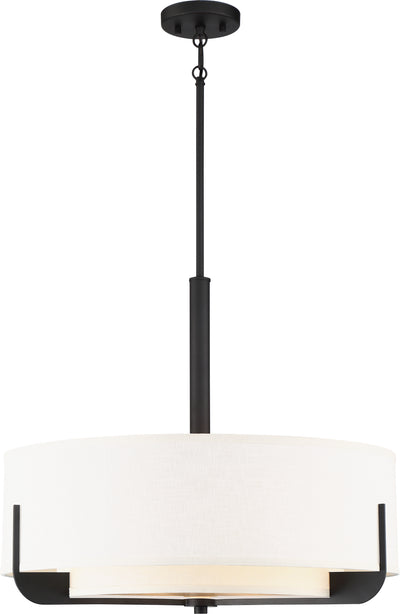 Nuvo Lighting 60/6544 Frankie 4 Light 24 Inch Pendant Aged Bronze Finish with White Glass