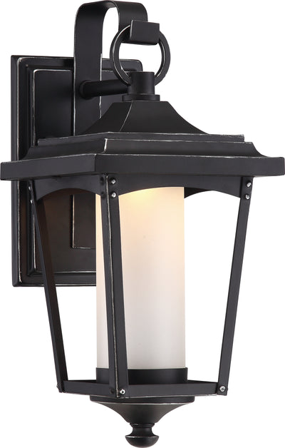 Nuvo Lighting 62/821 Essex 6.5 Inch Wall Mount Sconce Lantern Sterling Black Finish