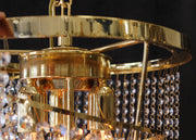 16" x 43" Vintage, Crystal & Brass 7 Light SWIRL Chandelier, Italy, 7 Tiers