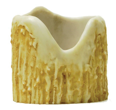 Meyda Lighting 100531 4"W X 4"H Poly Resin Ivory Uneven Top Candle Cover