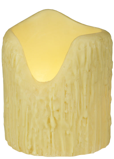 Meyda Lighting 106180 4"W X 5"H Poly Resin Ivory Uneven Top Candle Cover
