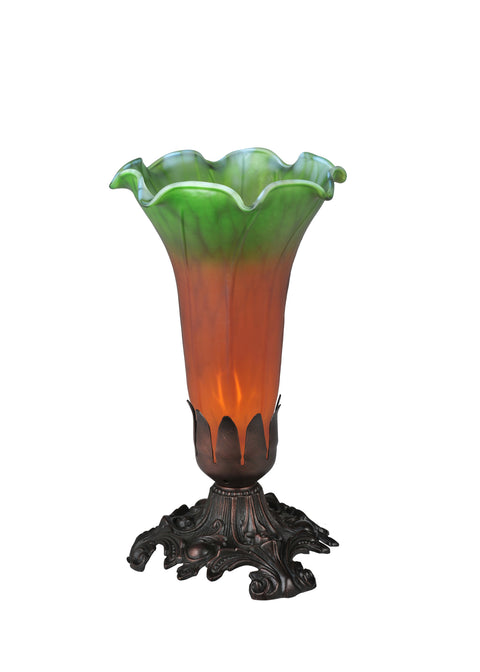 Meyda Lighting 11235 8"H Amber/Green Pond Lily Accent Lamp
