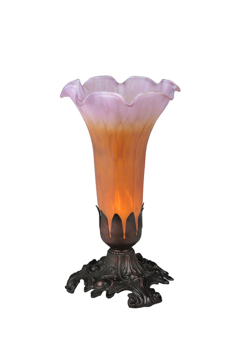 Meyda Lighting 11295 8"H Amber/Purple Pond Lily Accent Lamp