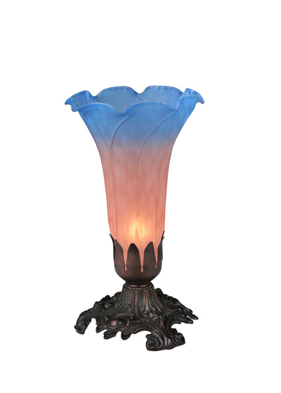 Meyda Lighting 11311 8"H Pink/Blue Pond Lily Accent Lamp