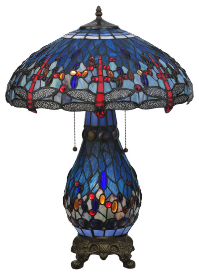 Meyda Lighting 118840 25" High Tiffany Hanginghead Dragonfly Table Lamp