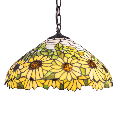 Meyda Lighting 119560 16" Wide Wild Sunflower Pendant