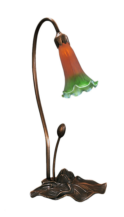 Meyda Lighting 12386 16"H Amber/Green Pond Lily Accent Lamp