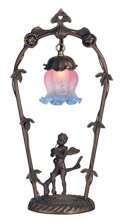 Meyda Lighting 12655 19"High Pink and Blue Cherub with Violin Accent Lamp