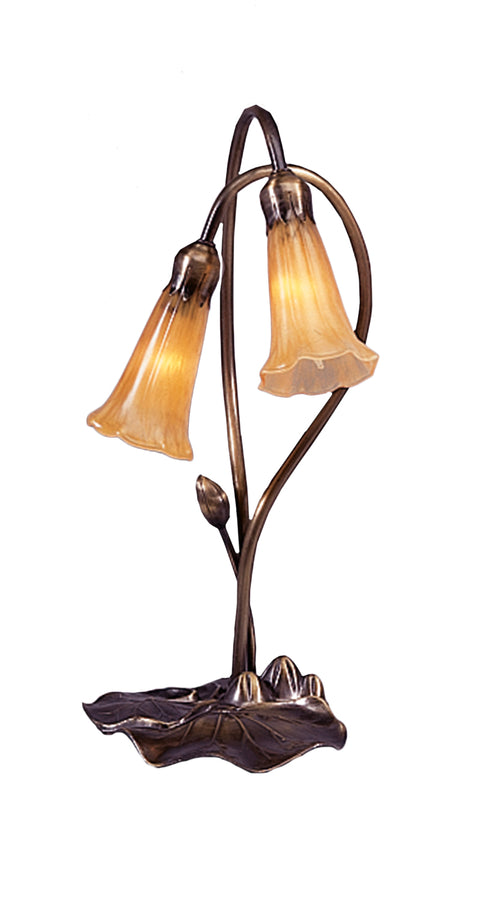 Meyda Lighting 12980 16"H Amber Pond Lily 2 LT Accent Lamp