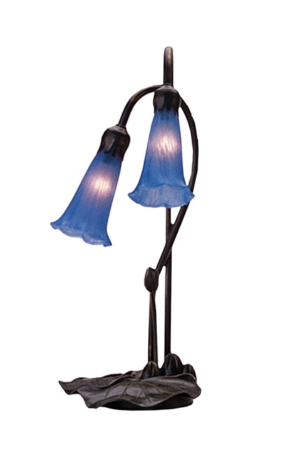 Meyda Lighting 13064 16"H Blue Pond Lily 2 LT Accent Lamp