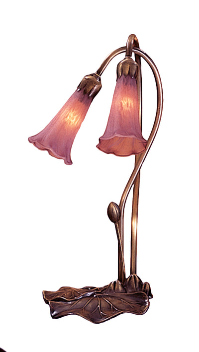 Meyda Lighting 13209 16"H Lavender Pond Lily 2 Lt Accent Lamp