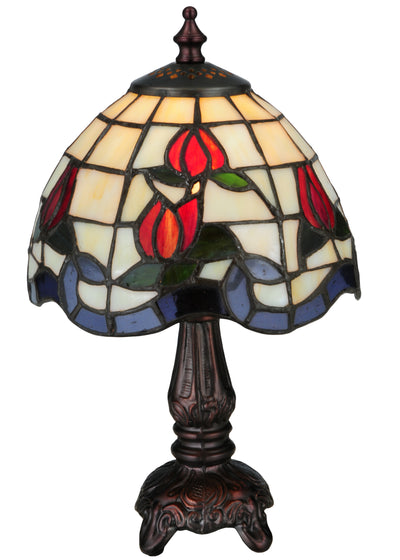 Meyda Lighting 132663 12"H Roseborder Mini Lamp