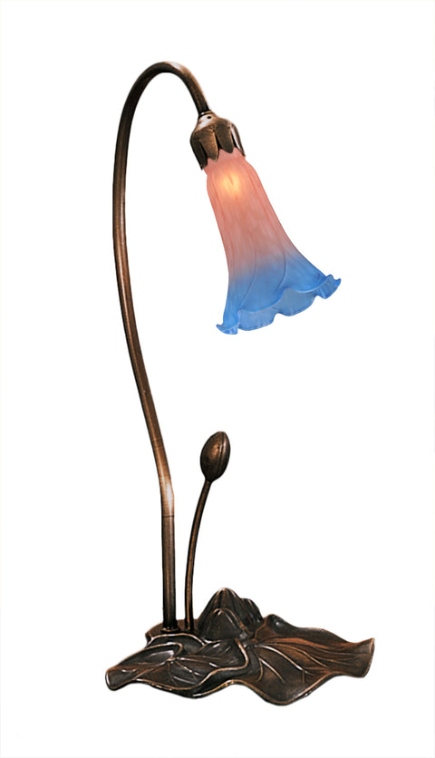 Meyda Lighting 13394 16"H Pink/Blue Pond Lily Accent Lamp