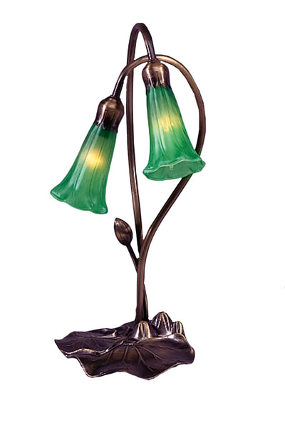 Meyda Lighting 13481 16"H Green Pond Lily 2 LT Accent Lamp