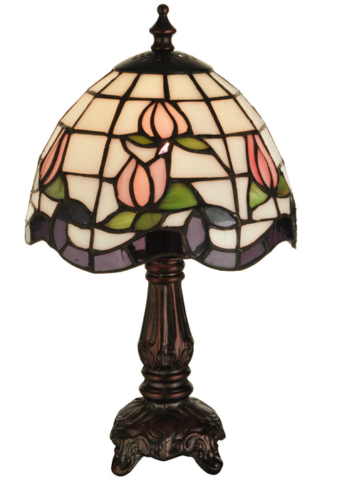 Meyda Lighting 136921 12"H Roseborder Mini Lamp
