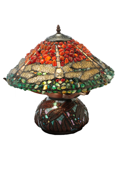 Meyda Lighting 138101 16.5"H Dragonfly Polished Agata Table Lamp