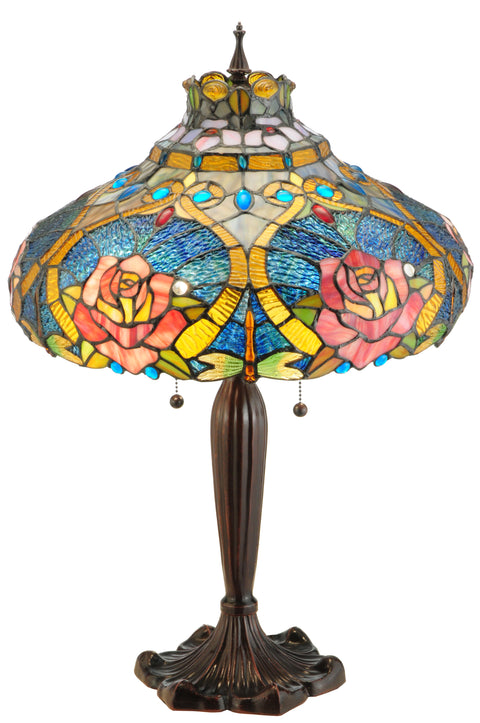 Meyda Lighting 138108 26"H Dragonfly Rose Table Lamp