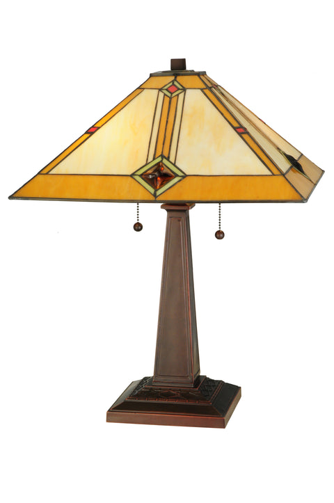 Meyda Lighting 138110 22"H Diamond Mission Table Lamp