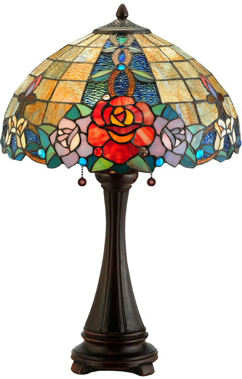 Meyda Lighting 138121 25"H Rose Vine Table Lamp
