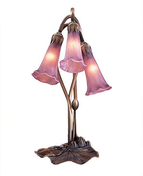 Meyda Lighting 13863 16"H Lavender Pond Lily 3 Lt Accent Lamp