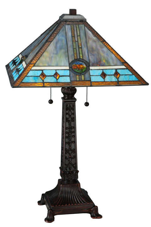 Meyda Lighting 138776 26"H Mission Rose Table Lamp