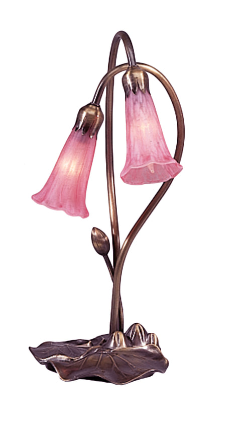 Meyda Lighting 14110 16"H Pink Pond Lily 2 LT Accent Lamp