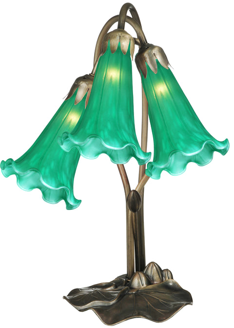 Meyda Lighting 14150 16"H Green Pond Lily 3 LT Accent Lamp