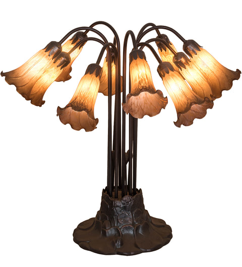 Meyda Lighting 14369 22"H Amber Pond Lily 10 LT Table Lamp