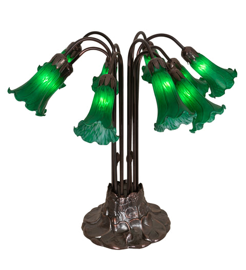 Meyda Lighting 14382 22"H Green Pond Lily 10 LT Table Lamp