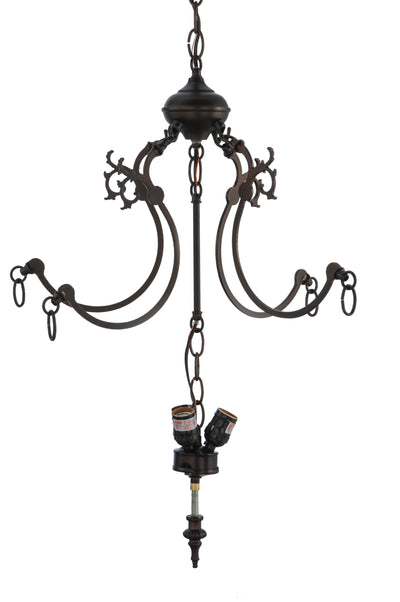 Meyda Lighting 145488 4 FANCY Q ARM/CENTER W/3LT"V"INVERT CL