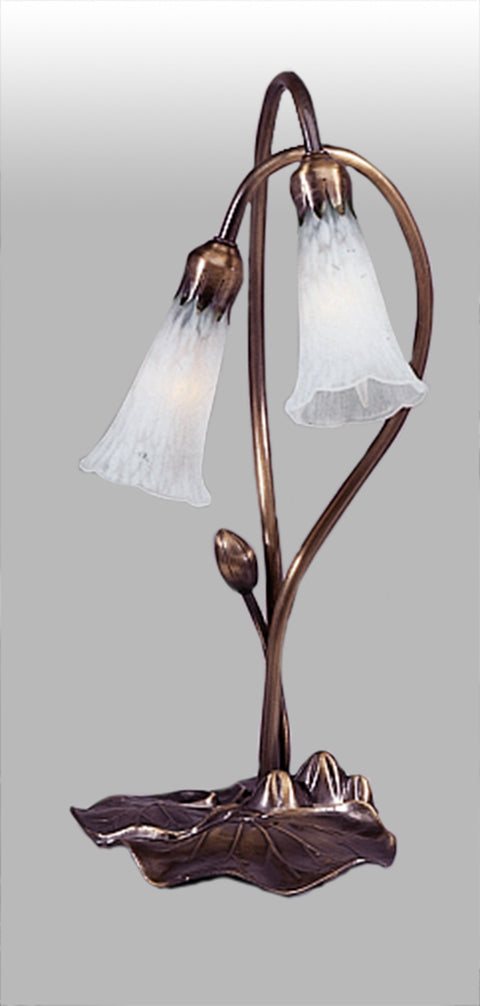 Meyda Lighting 14654 16"H White Pond Lily 2 LT Accent Lamp
