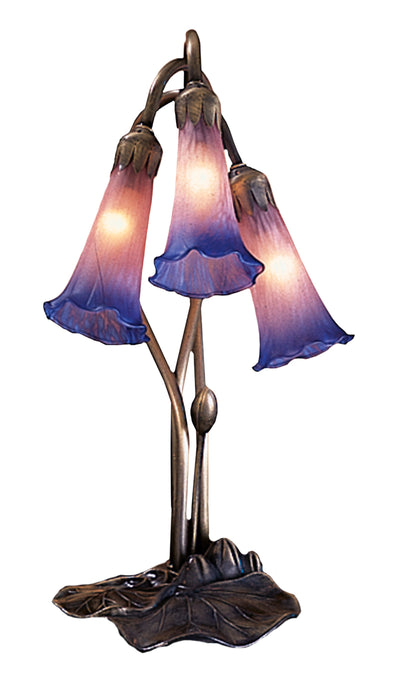 Meyda Lighting 14670 16"H Pink/Blue Pond Lily 3 LT Accent Lamp