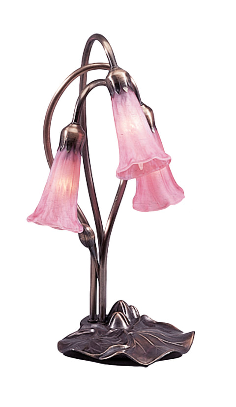 Meyda Lighting 14728 16"H Pink Pond Lily 3 LT Accent Lamp