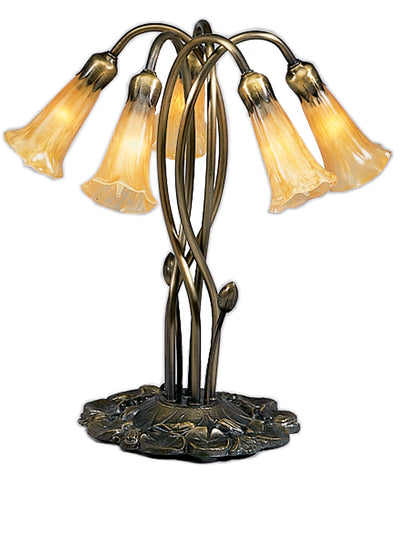 Meyda Lighting 14931 16.5"H Amber Pond Lily 5 LT Accent Lamp