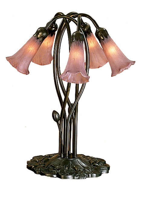 Meyda Lighting 15127 16.5"H Lavender Pond Lily 5 Lt Accent Lamp