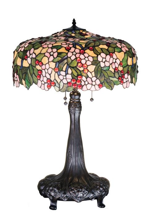 Meyda Lighting 15404 31"H Tiffany Cherry Blossom Table Lamp