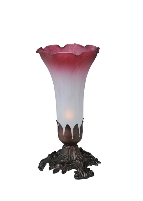 Meyda Lighting 15653 8"H Pink/White Pond Lily Accent Lamp