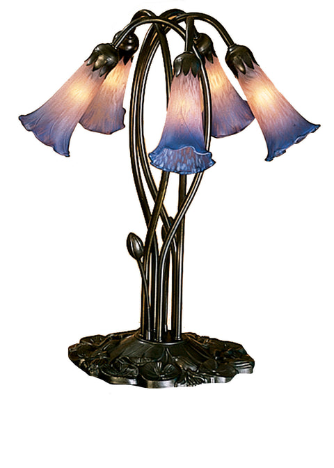 Meyda Lighting 15856 16.5"H Pink/Blue Pond Lily 5 LT Accent Lamp