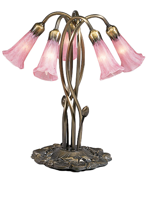 Meyda Lighting 15925 16.5"H Pink Pond Lily 5 LT Accent Lamp