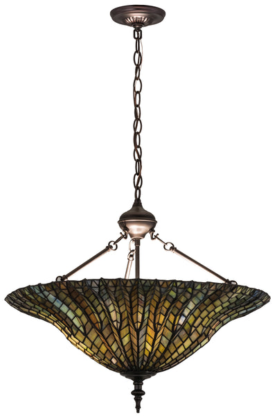 Meyda Lighting 166263 24"W Tiffany Lotus Leaf Inverted Pendant