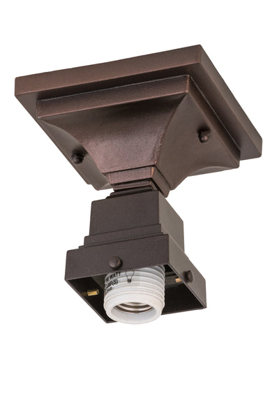 Meyda Lighting 169268 5"Sq Mahogany Bronze 1 LT Flushmount Hardware