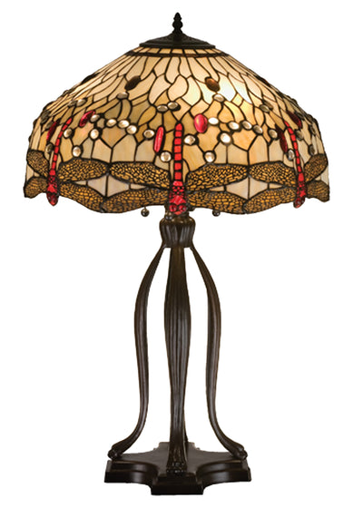 Meyda Lighting 17500 30.5"H Tiffany Hanginghead Dragonfly Table Lamp