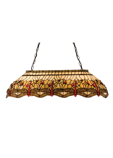 Meyda Lighting 17508 40"L Tiffany Hanginghead Dragonfly Oblong Pendant
