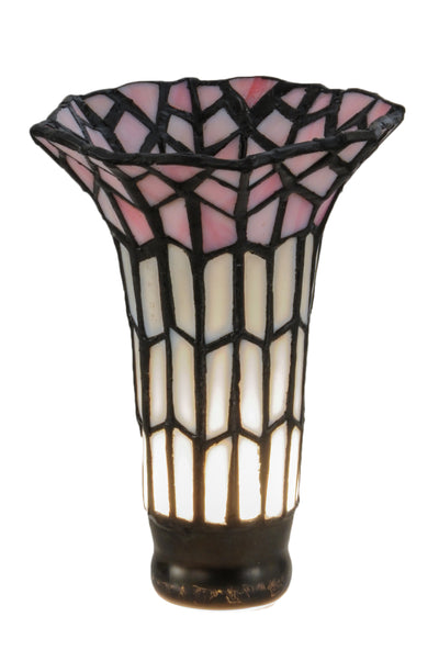 Meyda Lighting 17624 4"W X 5.5"H Tiffany Pond Lily Pink and White Shade